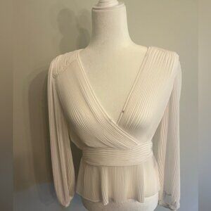 **KOOPLES** White Pleated Faux Wrap Top